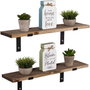 Hanah Home Lam022 Estantería Decorativa de Madera en Nogal (2 Piezas)